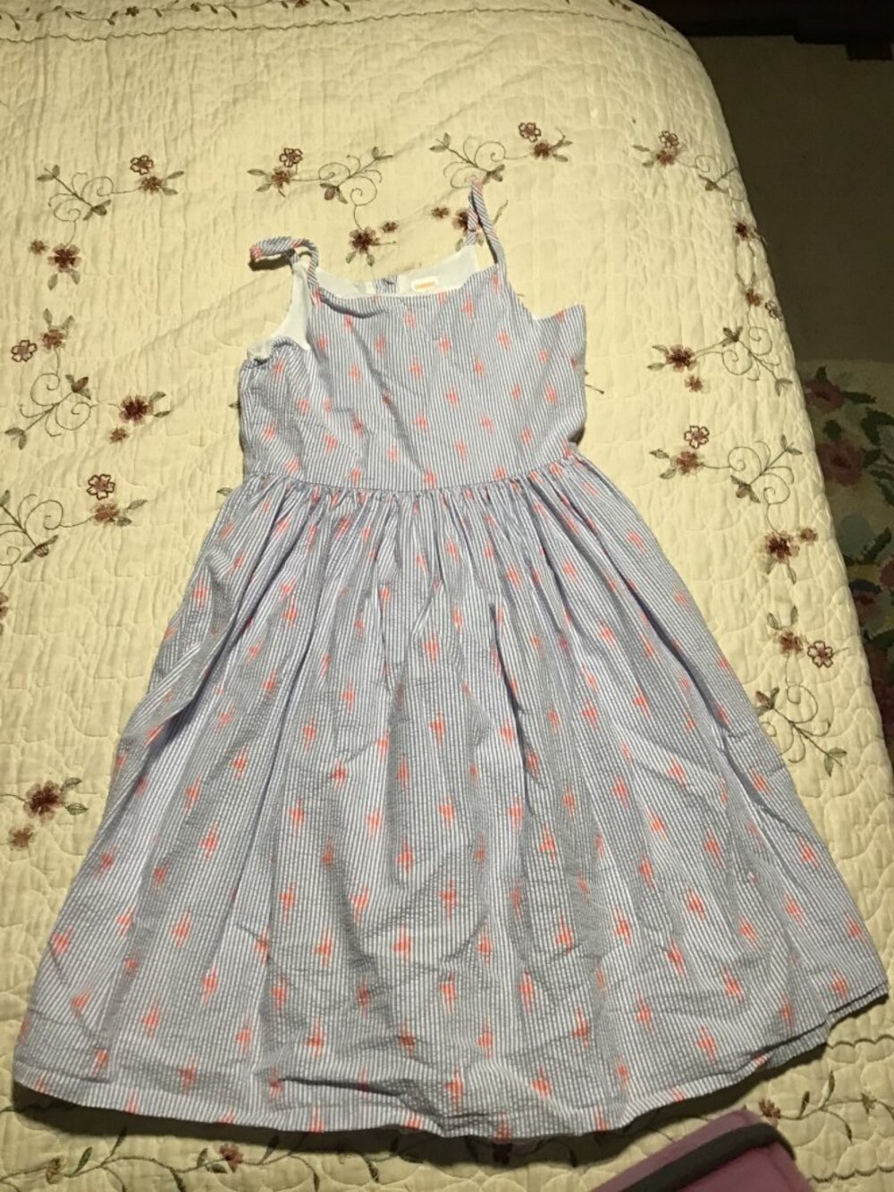 Gymboree Girl's Size 12 Flaminago Seersuckeer Sundress--Nice Shape
